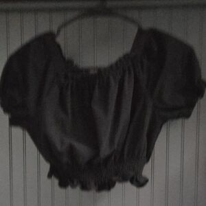 Rare Editions Black Puff Sleeve Blouse
